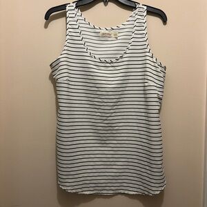 Faded Glory Black and White Striped Tank Top